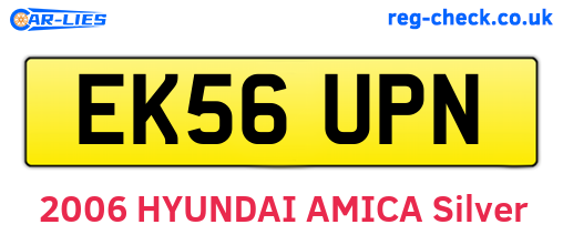 EK56UPN are the vehicle registration plates.