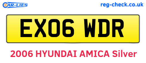 EX06WDR are the vehicle registration plates.