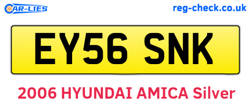 EY56SNK are the vehicle registration plates.