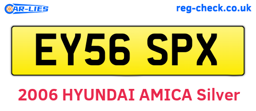 EY56SPX are the vehicle registration plates.