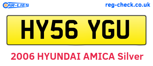 HY56YGU are the vehicle registration plates.