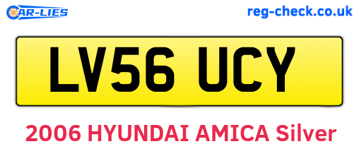 LV56UCY are the vehicle registration plates.