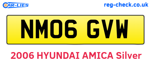 NM06GVW are the vehicle registration plates.