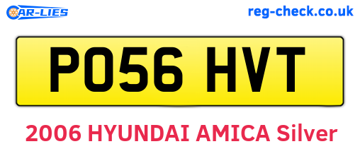 PO56HVT are the vehicle registration plates.