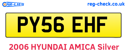 PY56EHF are the vehicle registration plates.