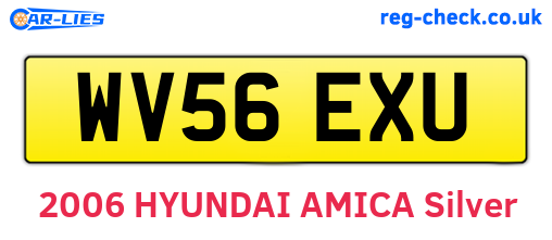 WV56EXU are the vehicle registration plates.
