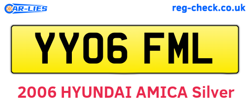 YY06FML are the vehicle registration plates.