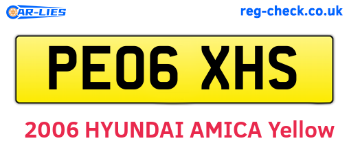PE06XHS are the vehicle registration plates.