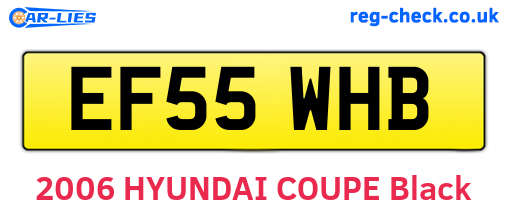 EF55WHB are the vehicle registration plates.