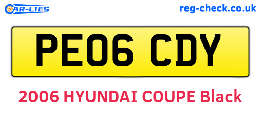 PE06CDY are the vehicle registration plates.