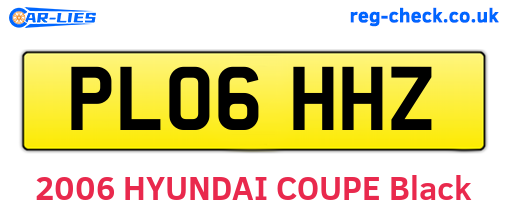 PL06HHZ are the vehicle registration plates.