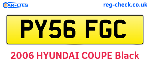PY56FGC are the vehicle registration plates.