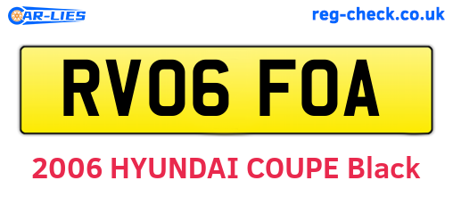 RV06FOA are the vehicle registration plates.