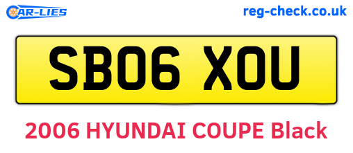 SB06XOU are the vehicle registration plates.