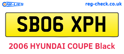 SB06XPH are the vehicle registration plates.