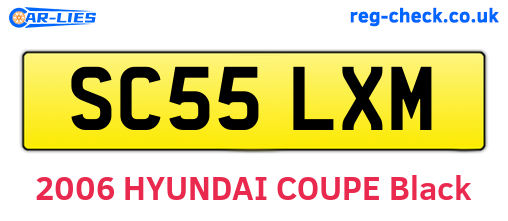SC55LXM are the vehicle registration plates.