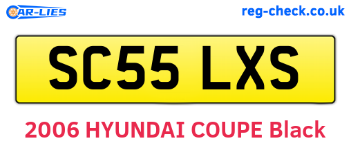 SC55LXS are the vehicle registration plates.