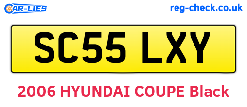 SC55LXY are the vehicle registration plates.