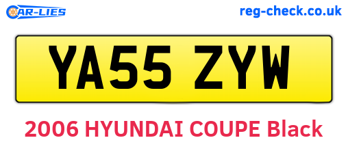 YA55ZYW are the vehicle registration plates.