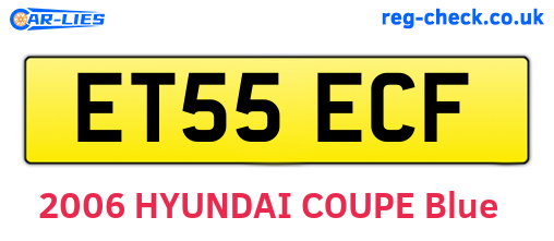 ET55ECF are the vehicle registration plates.