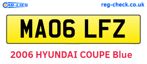 MA06LFZ are the vehicle registration plates.