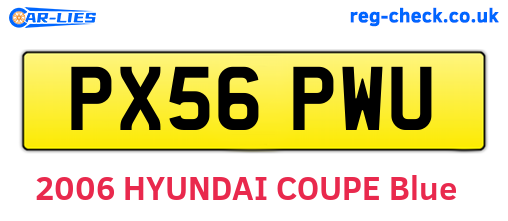 PX56PWU are the vehicle registration plates.