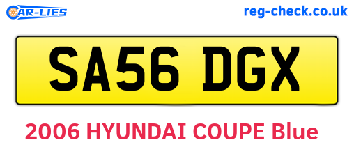 SA56DGX are the vehicle registration plates.