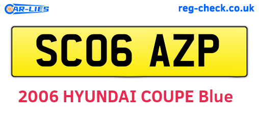 SC06AZP are the vehicle registration plates.