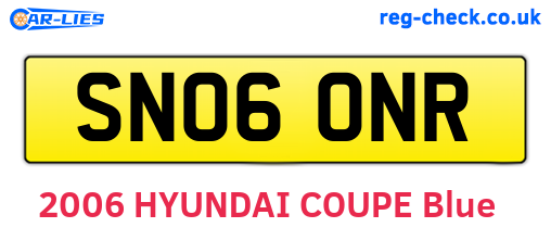 SN06ONR are the vehicle registration plates.