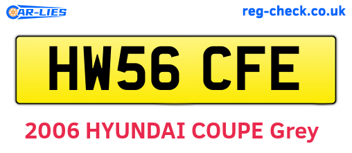 HW56CFE are the vehicle registration plates.