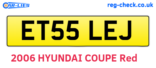 ET55LEJ are the vehicle registration plates.
