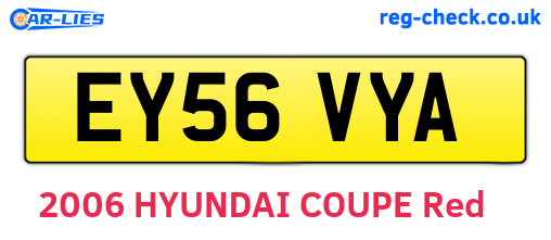 EY56VYA are the vehicle registration plates.