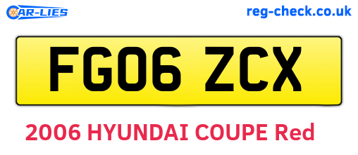 FG06ZCX are the vehicle registration plates.