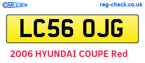 LC56OJG are the vehicle registration plates.