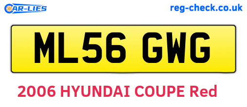 ML56GWG are the vehicle registration plates.