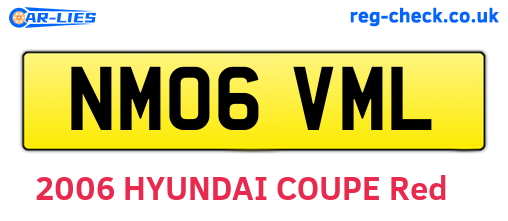 NM06VML are the vehicle registration plates.