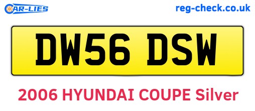 DW56DSW are the vehicle registration plates.