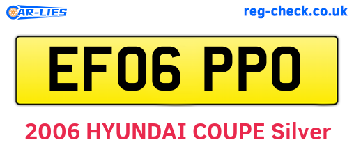 EF06PPO are the vehicle registration plates.