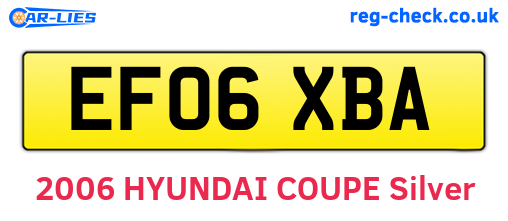 EF06XBA are the vehicle registration plates.