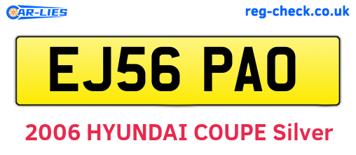 EJ56PAO are the vehicle registration plates.