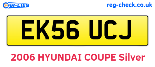 EK56UCJ are the vehicle registration plates.