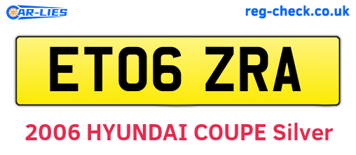 ET06ZRA are the vehicle registration plates.