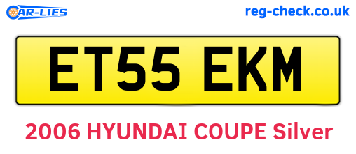 ET55EKM are the vehicle registration plates.
