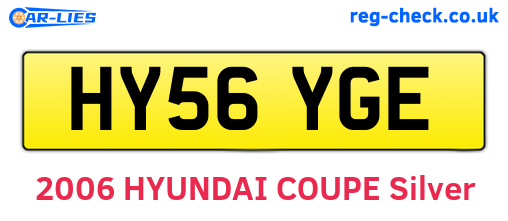 HY56YGE are the vehicle registration plates.
