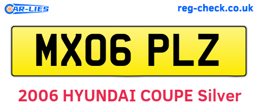 MX06PLZ are the vehicle registration plates.