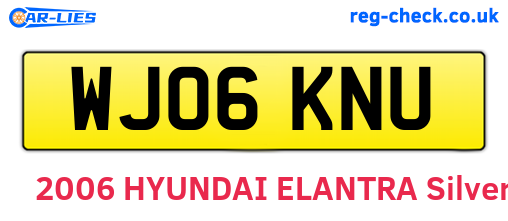 WJ06KNU are the vehicle registration plates.