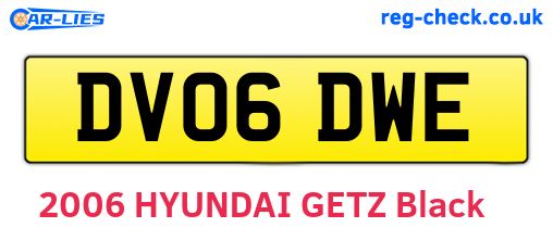 DV06DWE are the vehicle registration plates.