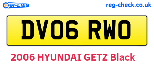 DV06RWO are the vehicle registration plates.