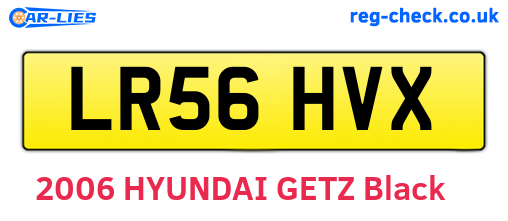LR56HVX are the vehicle registration plates.