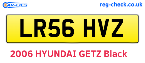 LR56HVZ are the vehicle registration plates.